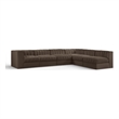 Meridian Furniture Rummi Brown Velvet Performance Fabric 6pc. Modular Sectional