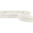 Meridian Furniture Rummi Cream Velvet Performance Fabric 5pc. Modular Sectional