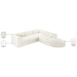 Meridian Furniture Rummi Cream Velvet Performance Fabric 5pc. Modular Sectional