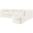 Meridian Furniture Rummi Cream Velvet Performance Fabric 5pc. Modular Sectional