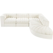 Meridian Furniture Rummi Cream Velvet Performance Fabric 5pc. Modular Sectional