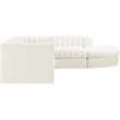 Meridian Furniture Rummi Cream Velvet Performance Fabric 5pc. Modular Sectional