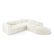 Meridian Furniture Rummi Cream Velvet Performance Fabric 5pc. Modular Sectional