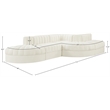 Meridian Furniture Rummi Cream Velvet Performance Fabric 5pc. Modular Sectional
