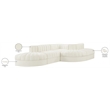 Meridian Furniture Rummi Cream Velvet Performance Fabric 5pc. Modular Sectional