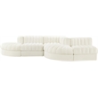 Meridian Furniture Rummi Cream Velvet Performance Fabric 5pc. Modular Sectional