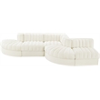 Meridian Furniture Rummi Cream Velvet Performance Fabric 5pc. Modular Sectional