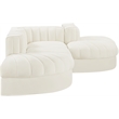 Meridian Furniture Rummi Cream Velvet Performance Fabric 5pc. Modular Sectional