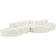 Meridian Furniture Rummi Cream Velvet Performance Fabric 5pc. Modular Sectional