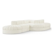 Meridian Furniture Rummi Cream Velvet Performance Fabric 5pc. Modular Sectional