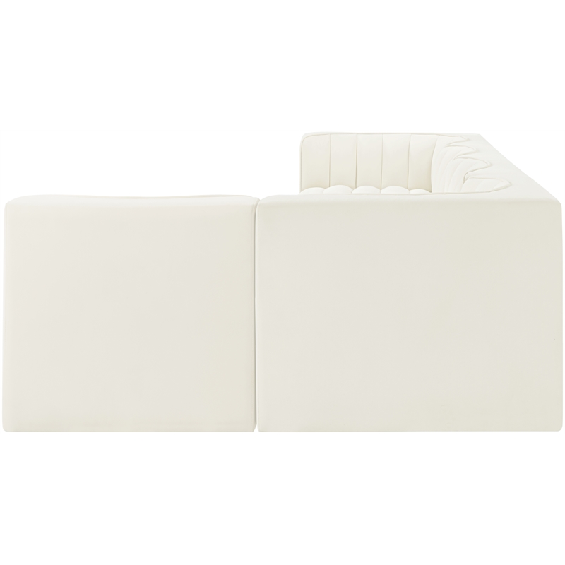 Meridian Furniture Rummi Cream Velvet Performance Fabric 5pc. Modular Sectional