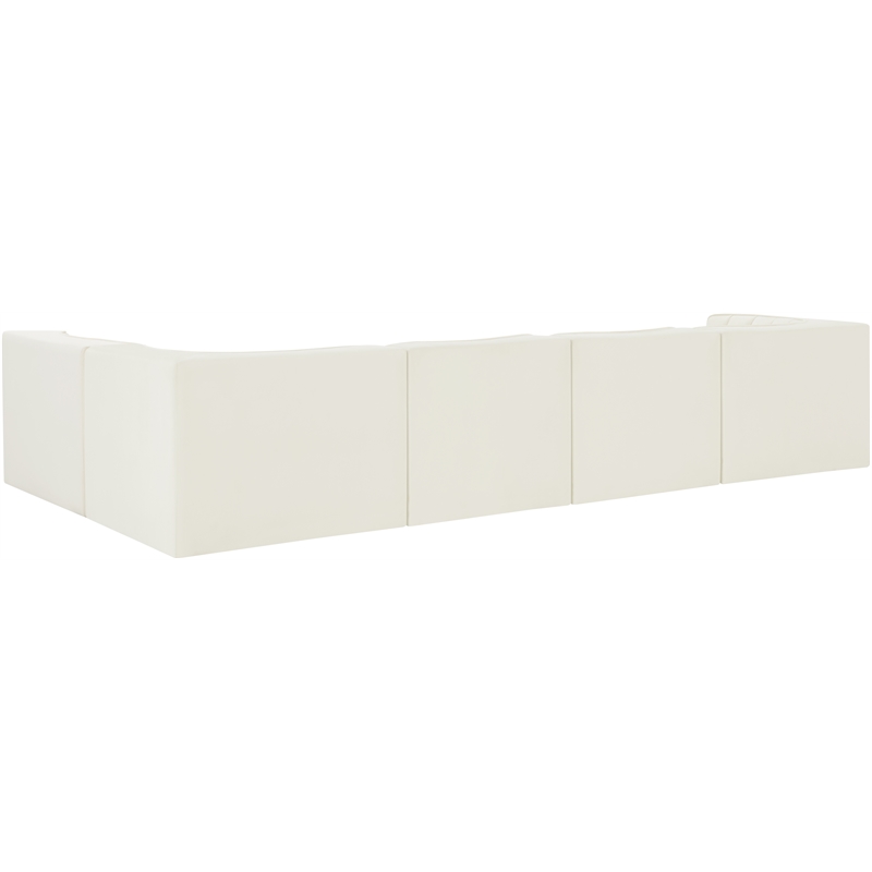 Meridian Furniture Rummi Cream Velvet Performance Fabric 5pc. Modular Sectional