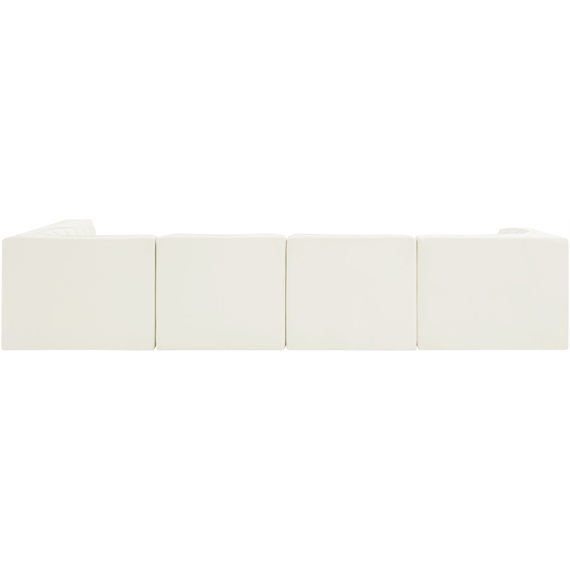 Meridian Furniture Rummi Cream Velvet Performance Fabric 5pc. Modular Sectional