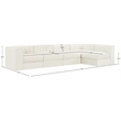 Meridian Furniture Rummi Cream Velvet Performance Fabric 5pc. Modular Sectional