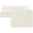 Meridian Furniture Rummi Cream Velvet Performance Fabric 5pc. Modular Sectional