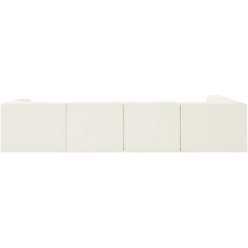 Meridian Furniture Rummi Cream Velvet Performance Fabric 5pc. Modular Sectional