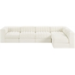 Meridian Furniture Rummi Cream Velvet Performance Fabric 5pc. Modular Sectional