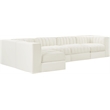 Meridian Furniture Rummi Cream Velvet Performance Fabric 5pc. Modular Sectional