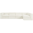 Meridian Furniture Rummi Cream Velvet Performance Fabric 5pc. Modular Sectional