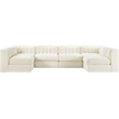Meridian Furniture Rummi Cream Velvet Performance Fabric 6pc. Modular Sectional