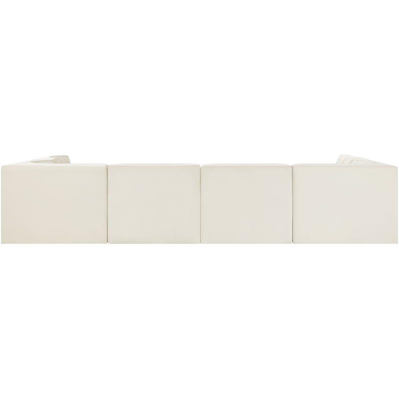 Meridian Furniture Rummi Cream Velvet Performance Fabric 6pc. Modular Sectional