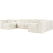 Meridian Furniture Rummi Cream Velvet Performance Fabric 6pc. Modular Sectional