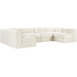 Meridian Furniture Rummi Cream Velvet Performance Fabric 6pc. Modular Sectional