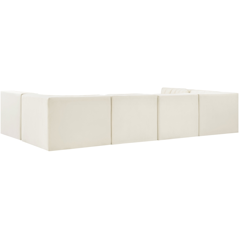 Meridian Furniture Rummi Cream Velvet Performance Fabric 6pc. Modular Sectional