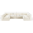 Meridian Furniture Rummi Cream Velvet Performance Fabric 6pc. Modular Sectional
