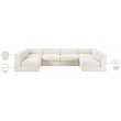 Meridian Furniture Rummi Cream Velvet Performance Fabric 6pc. Modular Sectional