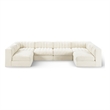 Meridian Furniture Rummi Cream Velvet Performance Fabric 6pc. Modular Sectional