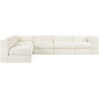 Meridian Furniture Rummi Cream Velvet Performance Fabric 6pc. Modular Sectional