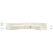 Meridian Furniture Rummi Cream Velvet Performance Fabric 6pc. Modular Sectional