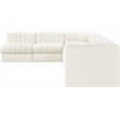 Meridian Furniture Rummi Cream Velvet Performance Fabric 6pc. Modular Sectional