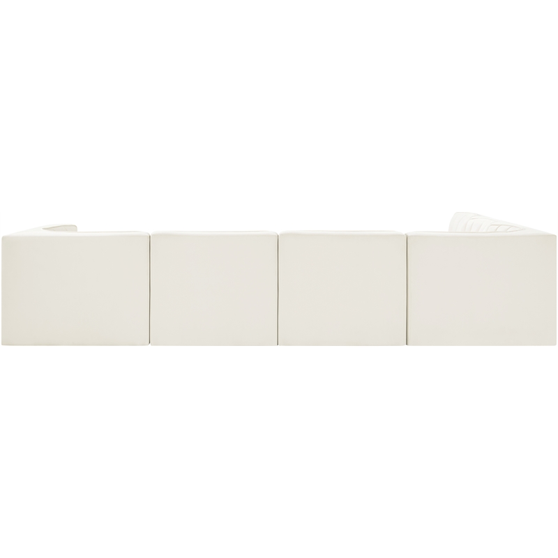 Meridian Furniture Rummi Cream Velvet Performance Fabric 6pc. Modular Sectional