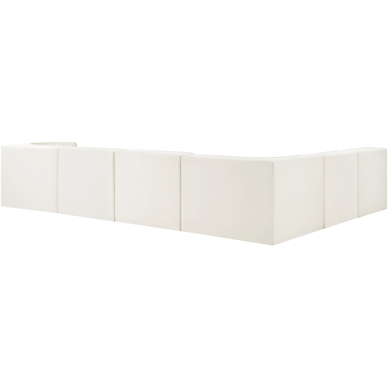 Meridian Furniture Rummi Cream Velvet Performance Fabric 6pc. Modular Sectional