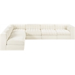 Meridian Furniture Rummi Cream Velvet Performance Fabric 6pc. Modular Sectional