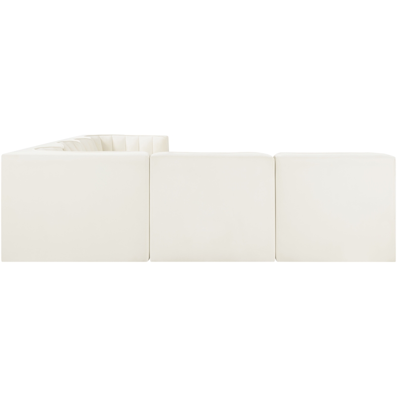 Meridian Furniture Rummi Cream Velvet Performance Fabric 6pc. Modular Sectional