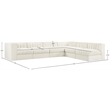 Meridian Furniture Rummi Cream Velvet Performance Fabric 6pc. Modular Sectional