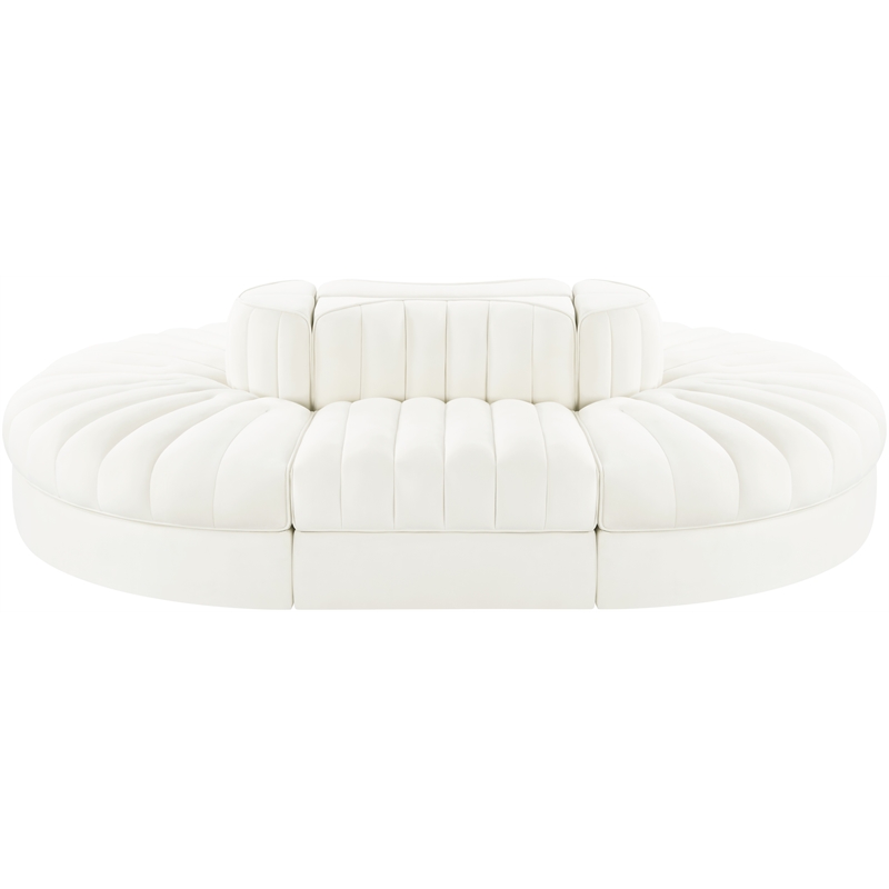 Meridian Furniture Rummi Cream Velvet Performance Fabric 6pc. Modular Sectional