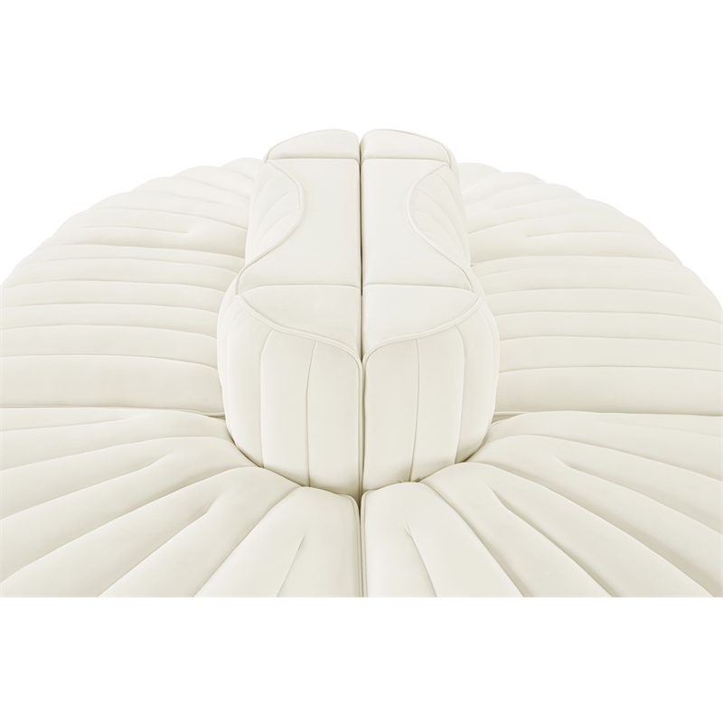 Meridian Furniture Rummi Cream Velvet Performance Fabric 6pc. Modular Sectional