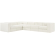 Meridian Furniture Rummi Cream Velvet Performance Fabric 6pc. Modular Sectional