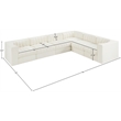 Meridian Furniture Rummi Cream Velvet Performance Fabric 6pc. Modular Sectional