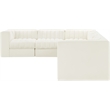 Meridian Furniture Rummi Cream Velvet Performance Fabric 6pc. Modular Sectional
