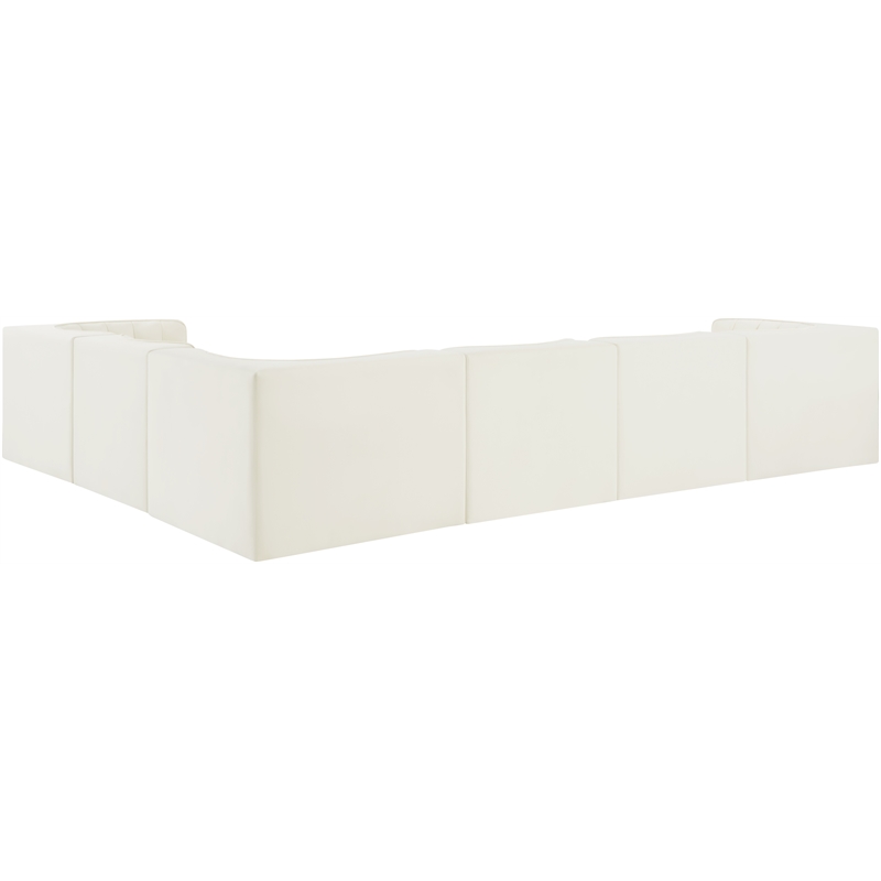Meridian Furniture Rummi Cream Velvet Performance Fabric 6pc. Modular Sectional