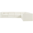 Meridian Furniture Rummi Cream Velvet Performance Fabric 6pc. Modular Sectional