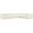 Meridian Furniture Rummi Cream Velvet Performance Fabric 6pc. Modular Sectional