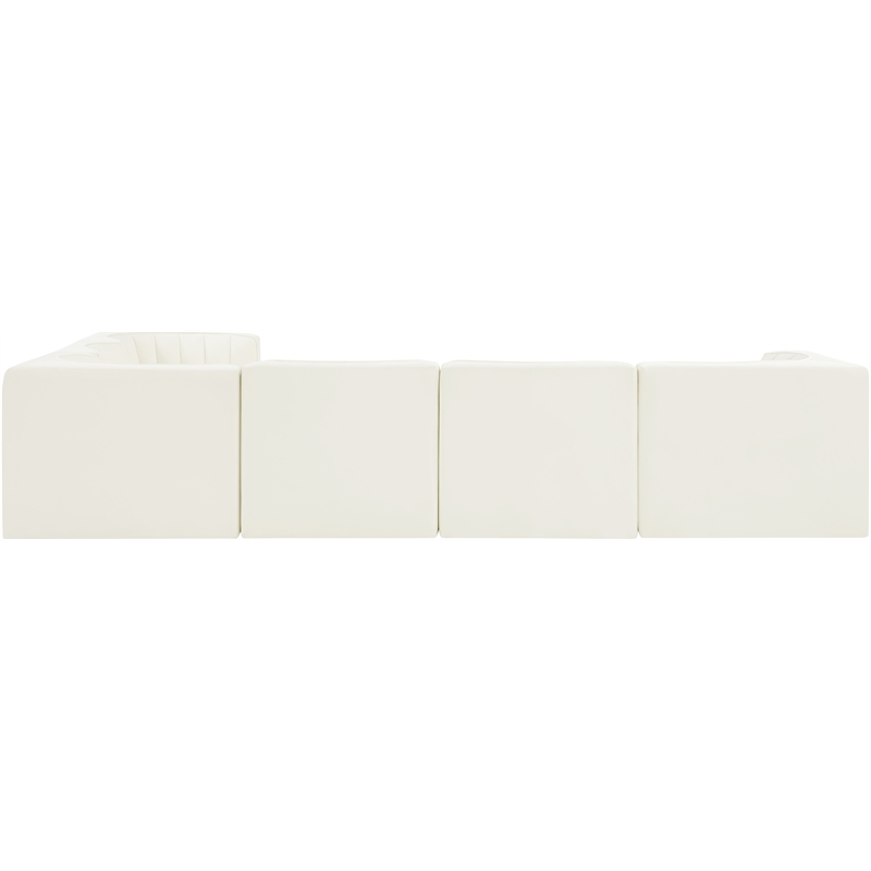 Meridian Furniture Rummi Cream Velvet Performance Fabric 6pc. Modular Sectional