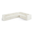 Meridian Furniture Rummi Cream Velvet Performance Fabric 6pc. Modular Sectional