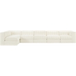 Meridian Furniture Rummi Cream Velvet Performance Fabric 6pc. Modular Sectional